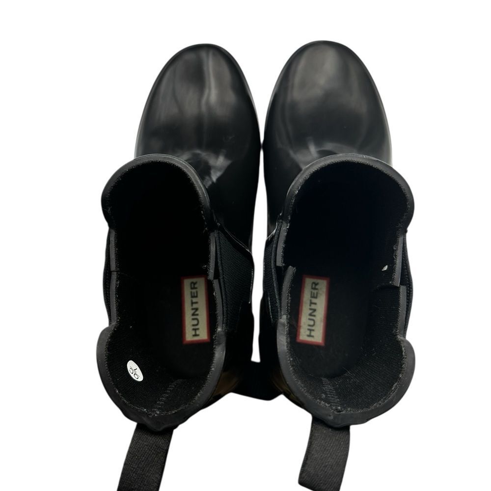 Hunter Gloss Chelsea Rain Boots Black Women’s US 7 NWOT - Picture 7 of 8